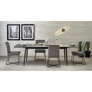 Charles 180-260x90cm marble grey&amp;black extendable table Halmar