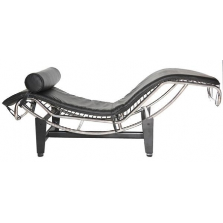 Chaise LC black leather lounge D2.Design