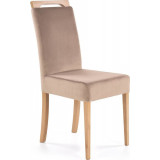 Clarion II honey oak&amp;light brown velvet chair with wooden legs Halmar