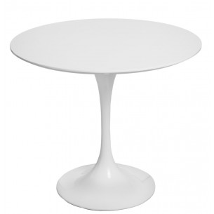 Tulipan MDF 90 white one leg round dining table D2.Design