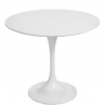 Stylowy Stół okrągły na jednej nodze Tulipan MDF 90 Biały D2.Design do kuchni, jadalni i salonu.