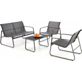 Conor dark grey&amp;light grey garden furniture set Halmar