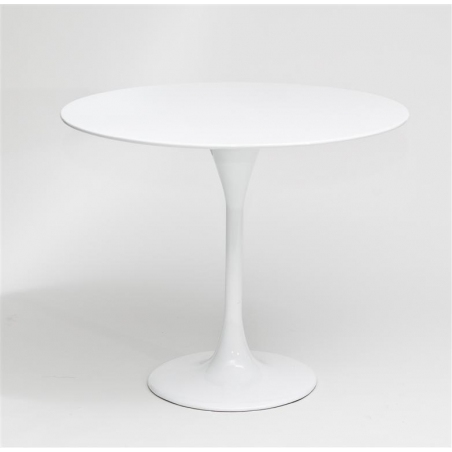 Tulipan MDF 90 white one leg round dining table D2.Design
