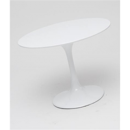 Stylowy Stół okrągły na jednej nodze Tulipan MDF 90 Biały D2.Design do kuchni, jadalni i salonu.