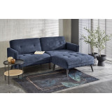 Cornelius 200x167cm blue corner sofa bed on legs Halmar