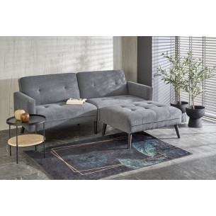 Cornelius 200x167cm grey corner sofa bed on legs Halmar