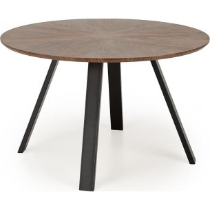 Danilo 120cm walnut&amp;black veneered round table Halmar