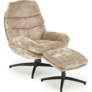 Dario beige armchair with footrest and rocking function Halmar