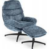 Dario blue armchair with footrest and rocking function Halmar
