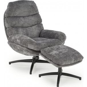 Dario grey armchair with footrest and rocking function Halmar