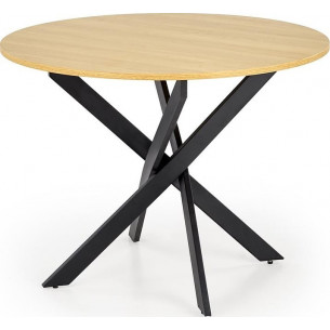 Edgar 100cm oak gold&amp;black round loft table Halmar