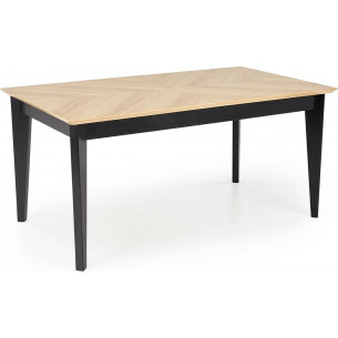 Edmondo 160-240x90cm natural oak&amp;black extendable dining table Halmar