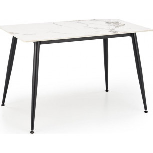 Emilio 120x70cm white marble&amp;black glamour table Halmar