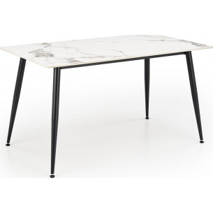 Emilio 140x80cm white marble&amp;black glamour table Halmar