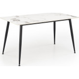 Stół glamour Emilio 140x80cm biały marmur / czarny Halmar