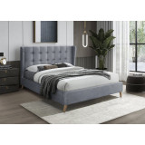 Estella 160x200cm grey upholstered bed with legs Halmar
