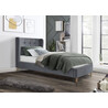 Estella 90x200cm grey single bed with legs and quilted headboard Halmar