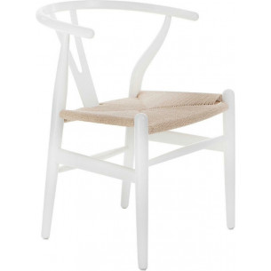 Wicker white wooden chair D2.Design