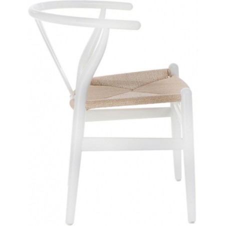 Designerskie Krzesło drewniane Wicker Białe D2.Design do jadalni i salonu.