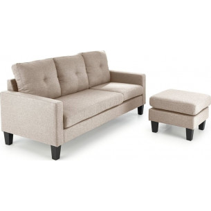 Gerson 180cm beige 3-seater sofa with footstool Halmar