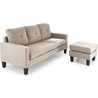 Sofa 3 osobowa z podnóżkiem Gerson 180cm beżowa Halmar
