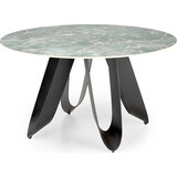 Giovani 135cm green marble&amp;black round table Halmar