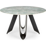 Giovani 135cm green marble&amp;black round table Halmar