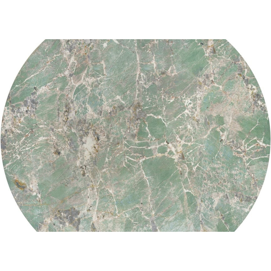Giovani 135cm green marble&amp;black round table Halmar
