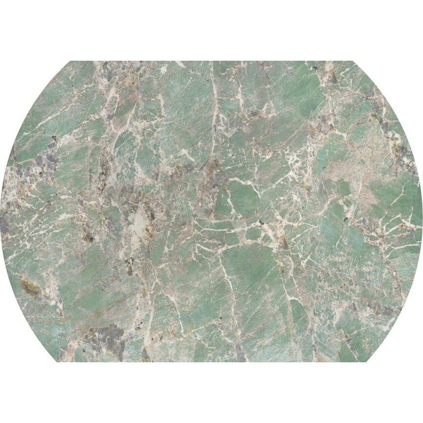 Giovani 135cm green marble&amp;black round table Halmar