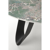 Giovani 135cm green marble&amp;black round table Halmar