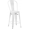Designerskie Metalowy krzesło barowe z oparciem Paris Back 66 insp. Tolix Białe D2.Design do kuchni.