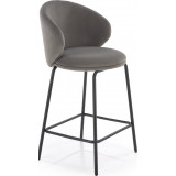 H121 63cm grey&amp;black upholstered bar stool Halmar