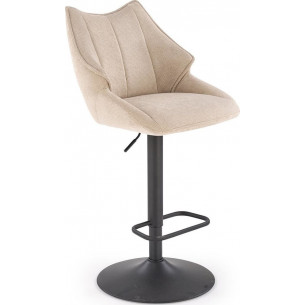 H122 beige upholstered bar stool with black leg Halmar