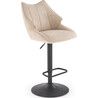 H122 beige upholstered bar stool with black leg Halmar
