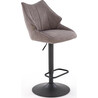 H122 grey upholstered bar stool with black leg Halmar