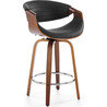 H123 black&amp;walnut wooden bar stool with eco-leather seat Halmar