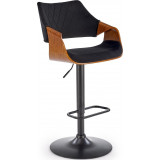 H124 walnut&amp;black upholstered bar stool with black leg Halmar