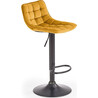 H95 mustard velvet bar stool with black leg Halmar