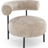 Hazard beige upholstered armchair with round seat Halmar