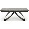 Extendable 180-260x90cm black marble&amp;black table hilario Halmar