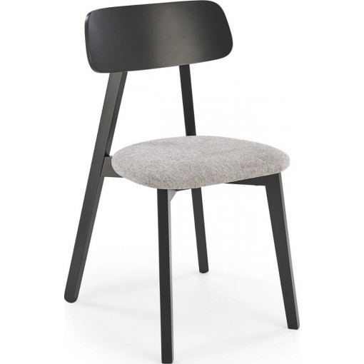 Hylo ash&amp;black wooden chair with upholstered seat Halmar