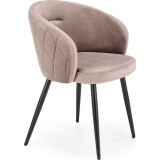 K430 beige velvet chair with armrests Halmar
