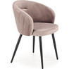 K430 beige velvet chair with armrests Halmar