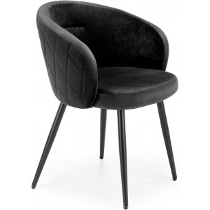 K430 black velvet chair with armrest Halmar