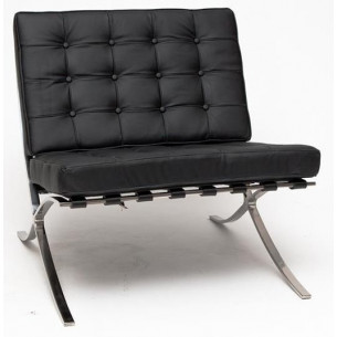 Barcelon Single black leather quilted armchair D2.Design