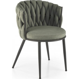 K516 olive upholstered chair with woven backrest Halmar