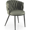 K516 olive upholstered chair with woven backrest Halmar