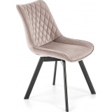K520 beige velvet chair with quilted backrest Halmar