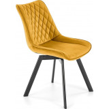 K520 mustard velvet chair with quilted backrest Halmar