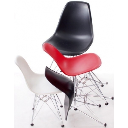 DSR red plastic children's chair with metal legs D2.Design